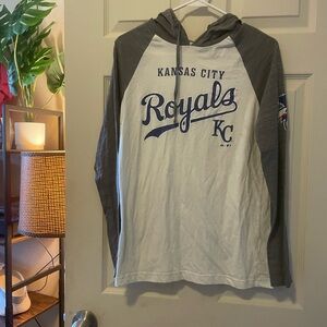 Majestic Kansas City Royals women’s small long sleeve with hoodie T-shirt